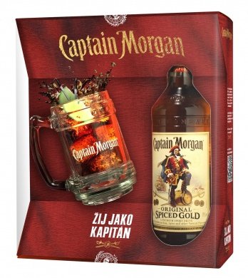 Rum Captain Morgan Spiced Gold + korbel 0,7l 35% GB