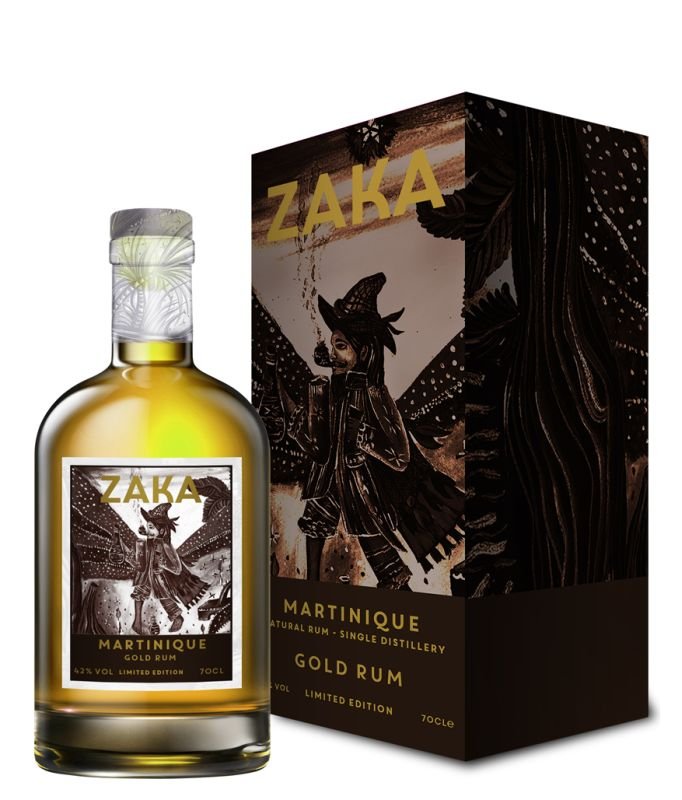 Rum Zaka Martinique Gold Rum 0,7l 42% Papír Sklo